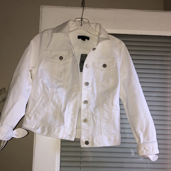 Ann Taylor Petite Tie Sleeve Denim Jacket - Picture 3 of 10